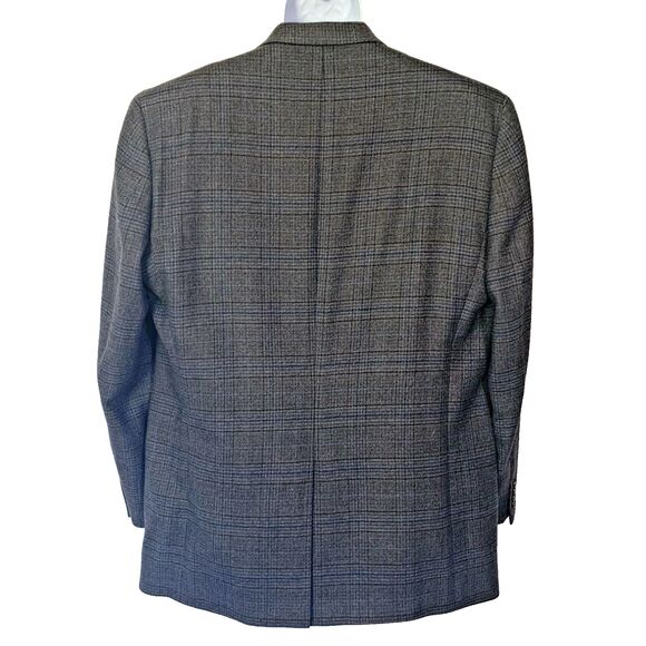 Lauren Ralph Lauren Gray Blue Glen Plaid Sport Coat Blazer 100% Wool 44L - Picture 2 of 11